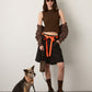 MONK & LOU - Textured Cotton Teya Top - Brown Mix