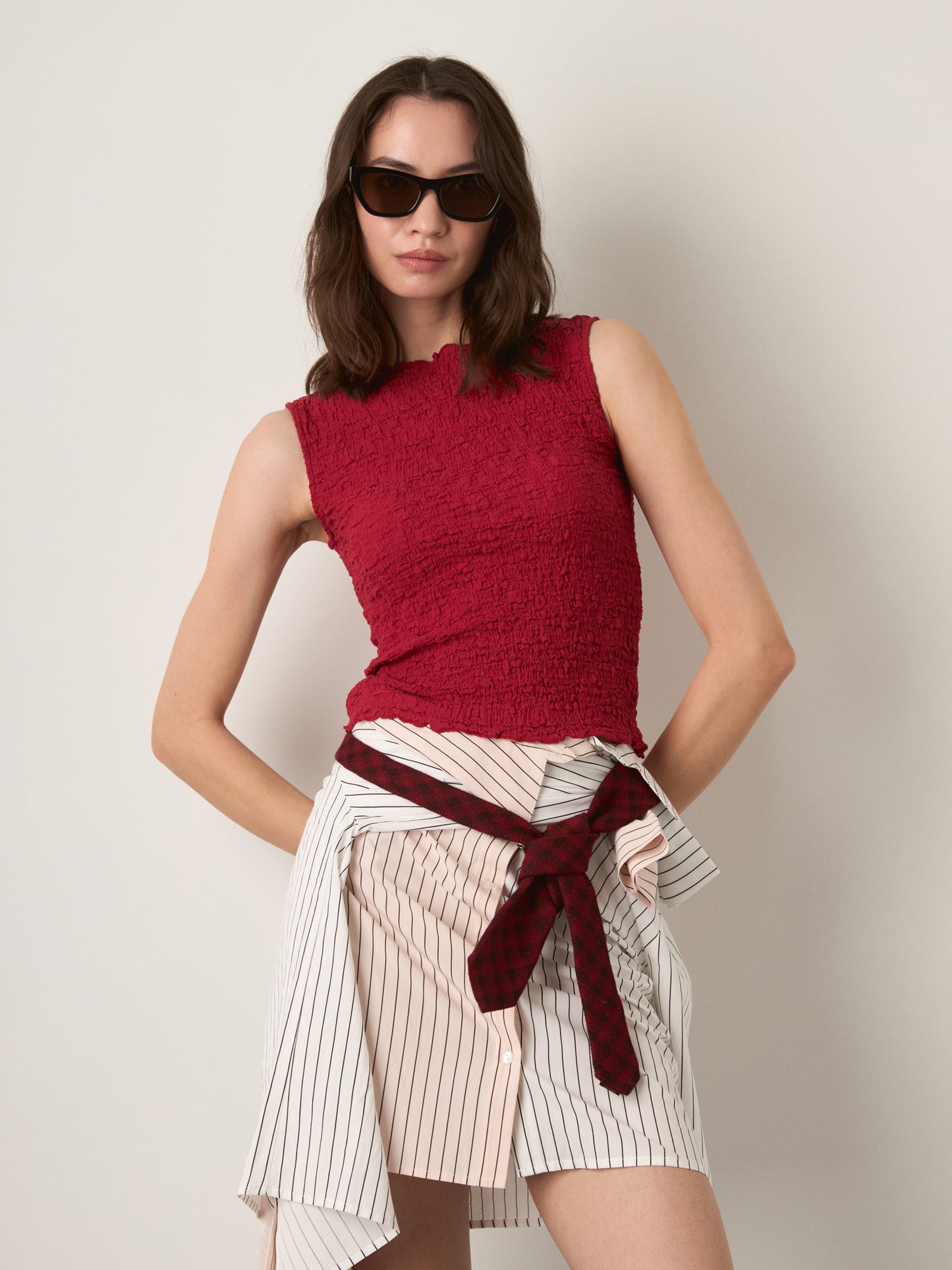 MONK & LOU - Textured Cotton Teya Top - 