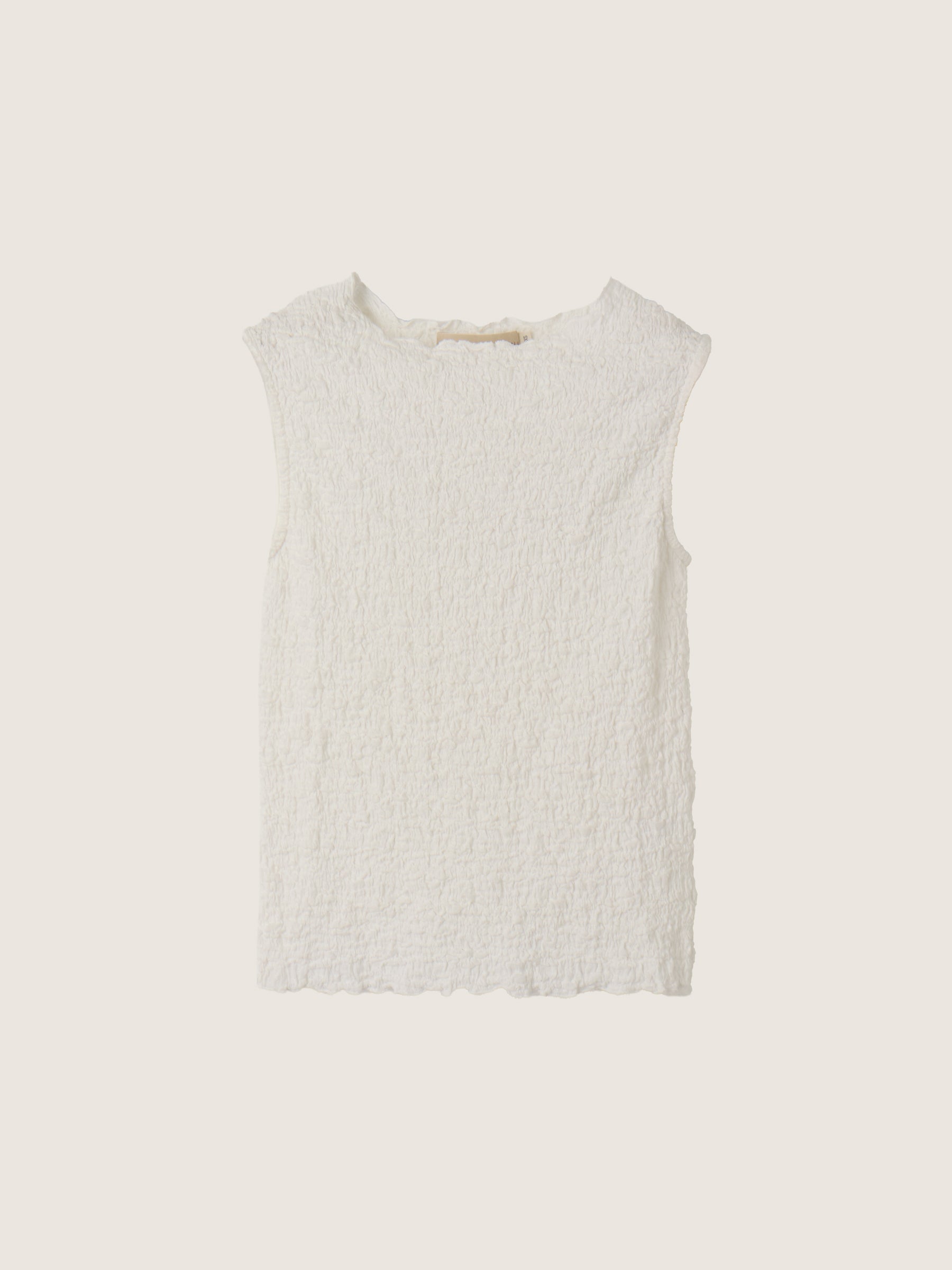 MONK & LOU - Textured Cotton Teya Top - Latte