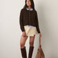 MONK & LOU - Allegra Cropped Cardigan - Dark Chocolate