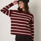 MONK & LOU - Anita Crewneck Stripe Pullover Sweater - 