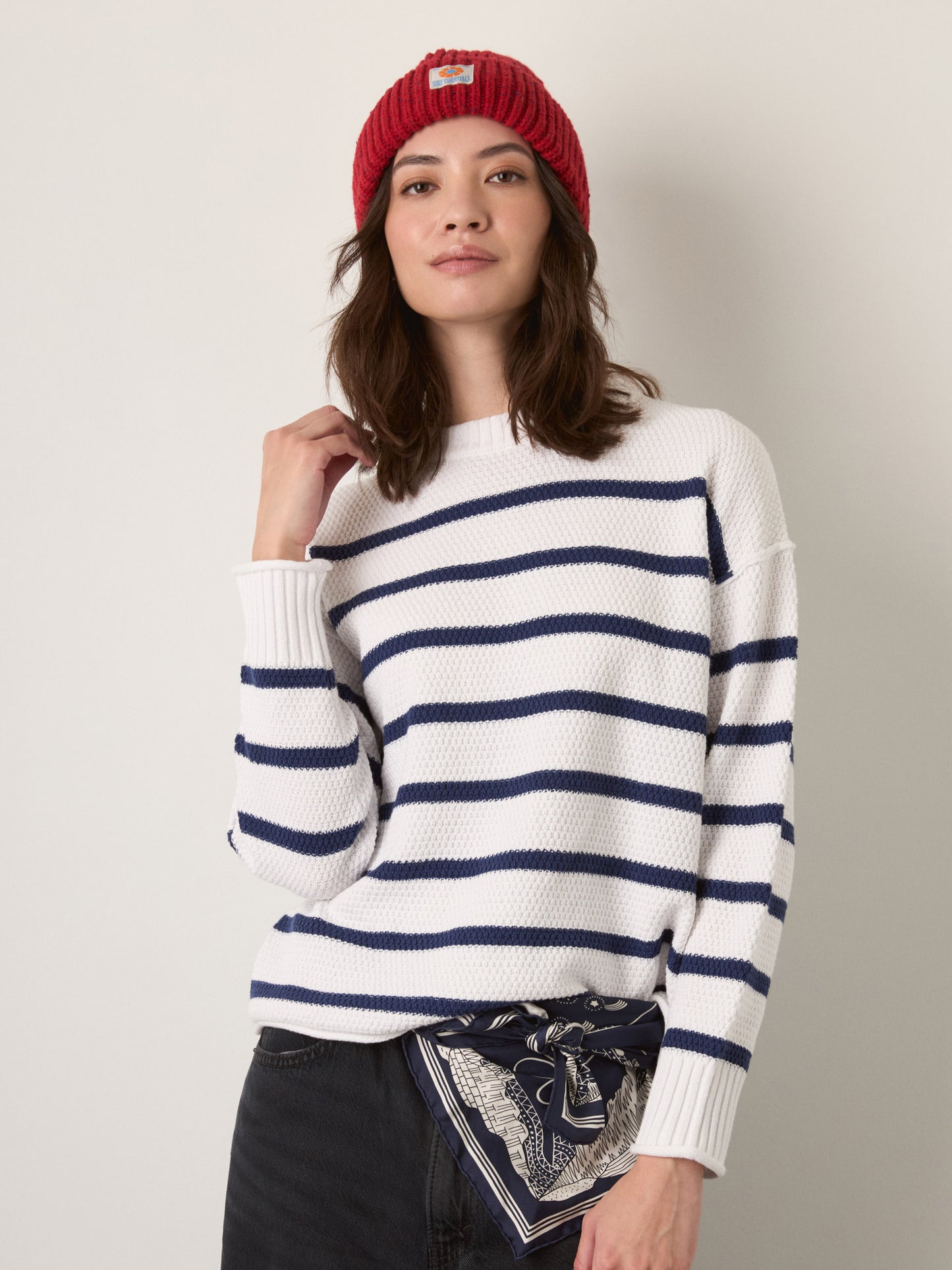 MONK & LOU - Anita Crewneck Stripe Pullover Sweater - 