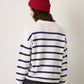 MONK & LOU - Anita Crewneck Stripe Pullover Sweater - 