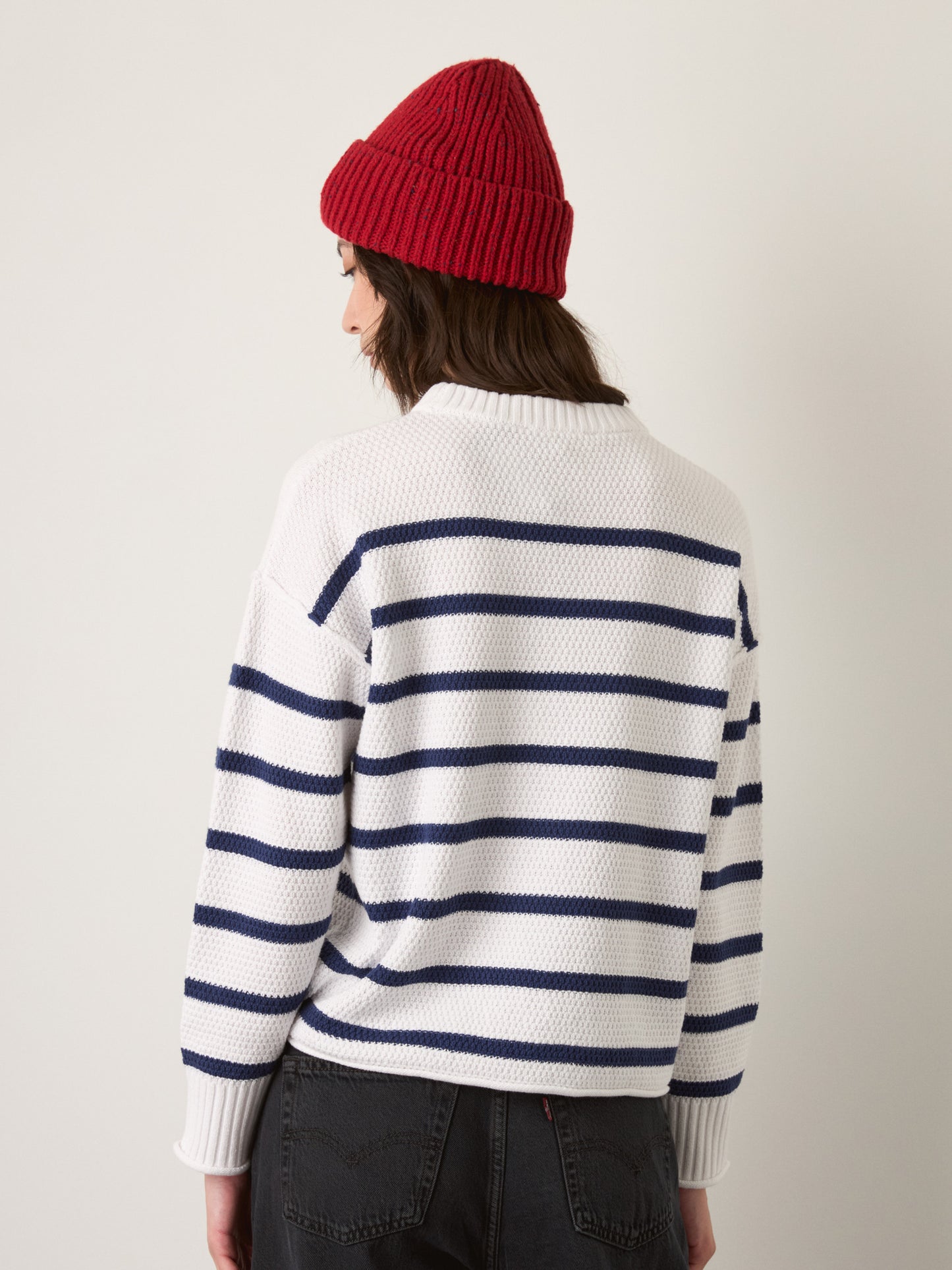 MONK & LOU - Anita Crewneck Stripe Pullover Sweater - 