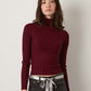 MONK & LOU - Anna Funnel Neck Longsleeve Sweater - Black Cherry