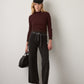 MONK & LOU - Anna Funnel Neck Longsleeve Sweater - Chocolate Stripe