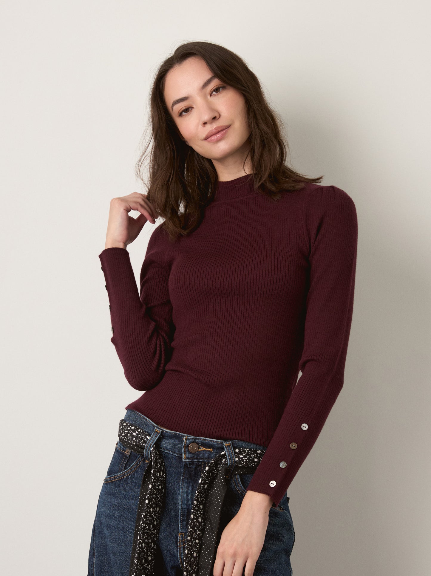 MONK & LOU - Artie Mockneck Pullover Sweater - 