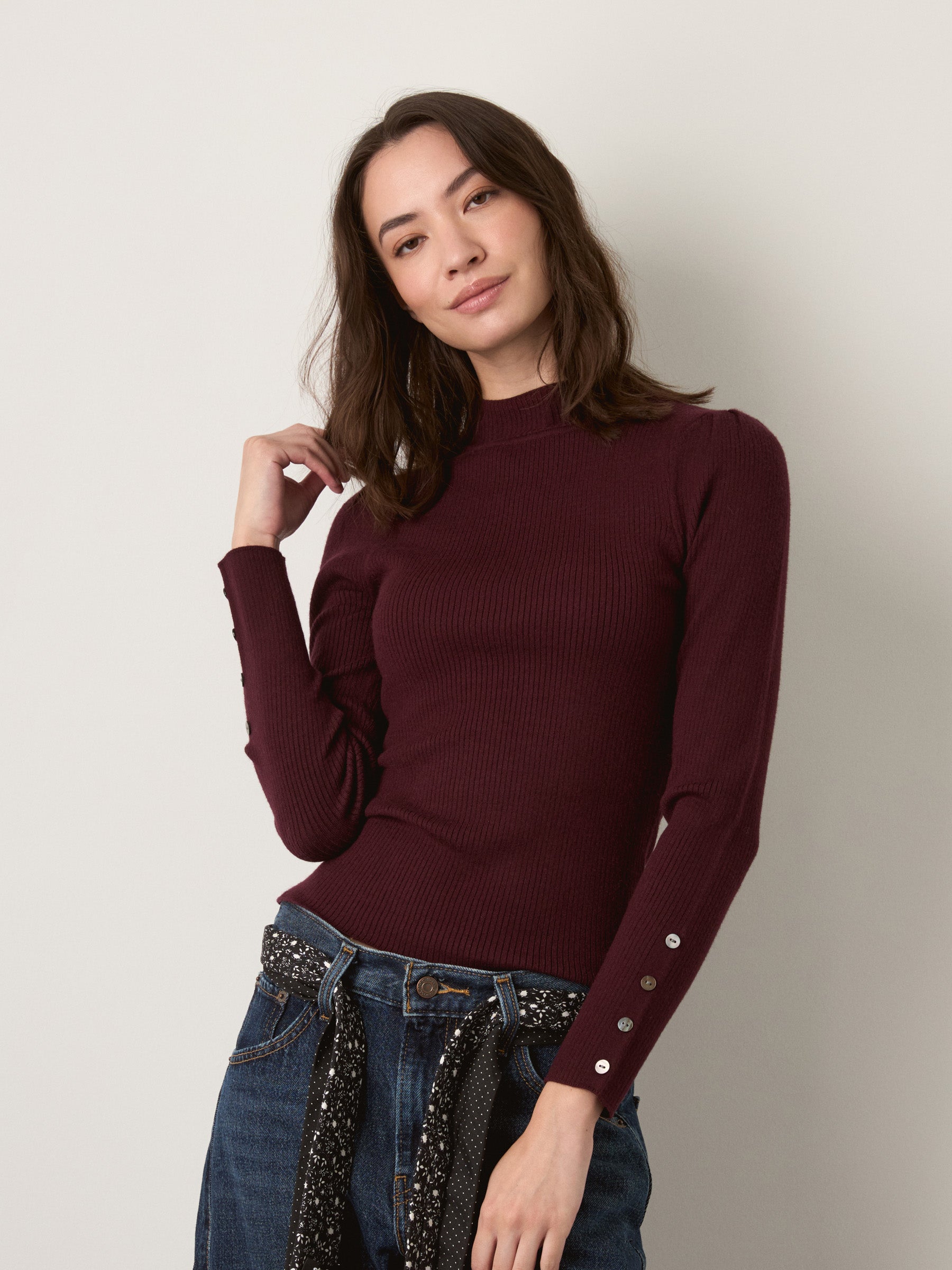 MONK & LOU - Artie Mockneck Pullover Sweater - 