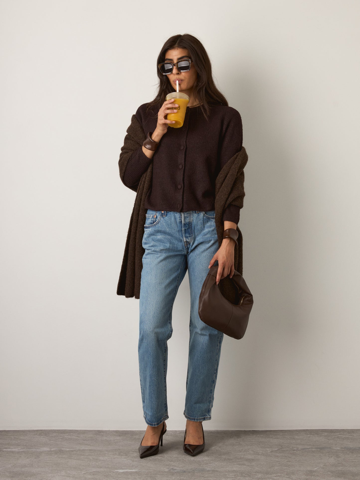 MONK & LOU - Astrid Cardigan - Double Espresso
