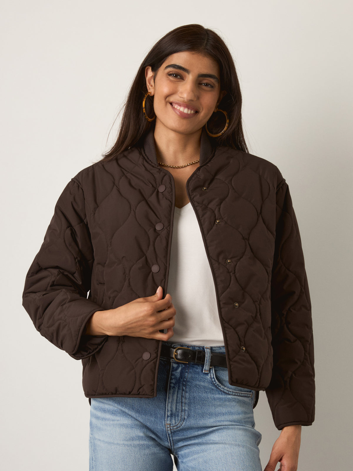 MONK & LOU - Bailey Quilted Relaxed Bomber - 