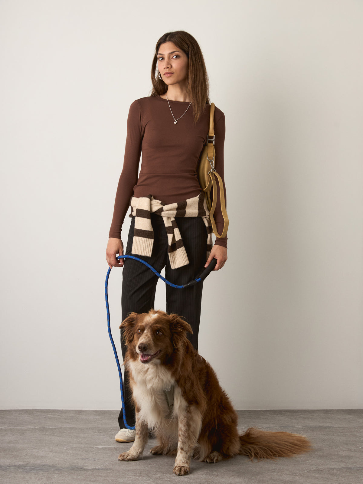 MONK & LOU - Beatrice Crewneck Longsleeve Top - Fudge Brownie