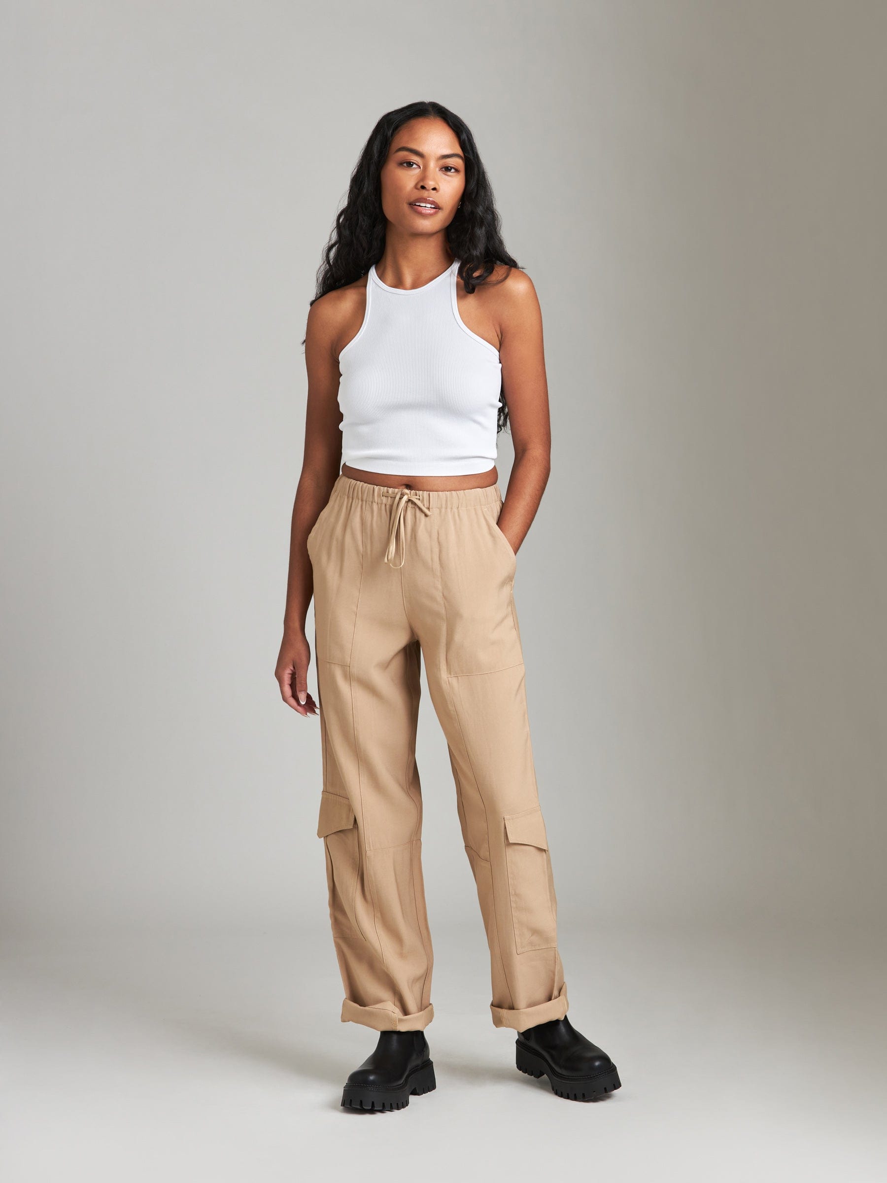 Bottoms - Monk & Lou - Martinez Relaxed Cargo Pocket Pants - PLENTY