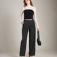 MONK & LOU - Pinstripe Jullian Pleated Wide Trouser