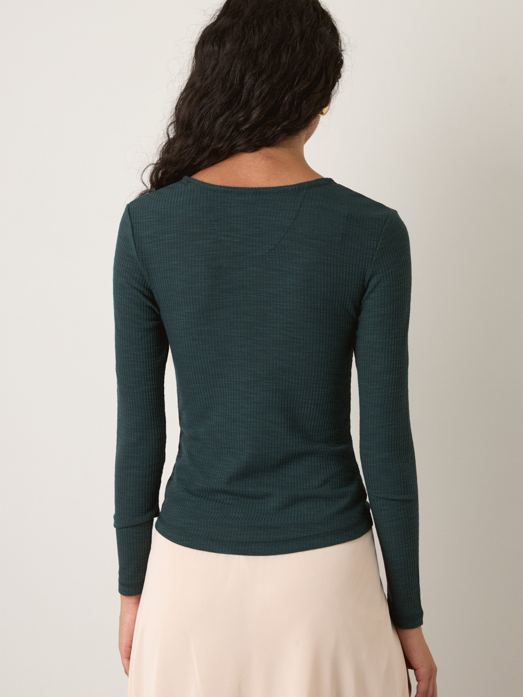 MONK & LOU - Bryony Wide Rib Long Sleeve T-Shirt - 