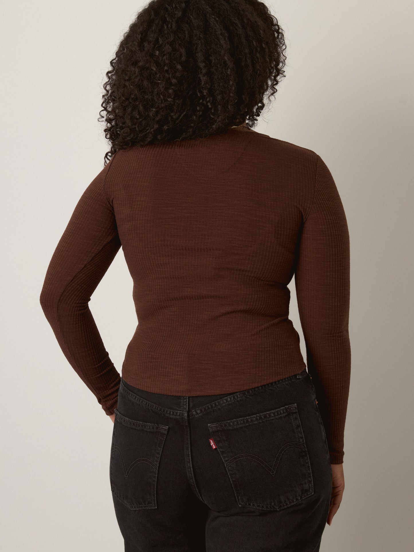MONK & LOU - Bryony Wide Rib Long Sleeve T-Shirt - 