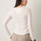 MONK & LOU - Bryony Wide Rib Long Sleeve T-Shirt - 
