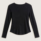 MONK & LOU - Bryony Wide Rib Long Sleeve T-Shirt - Black