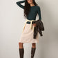 MONK & LOU - Bryony Wide Rib Long Sleeve T-Shirt - Green Forest