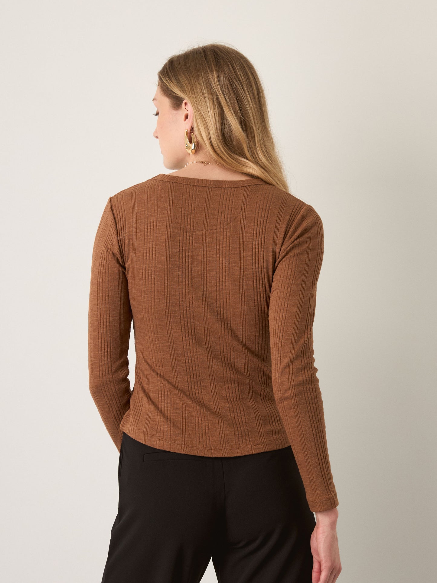MONK & LOU - Caden Crewneck Longsleeve Top - 