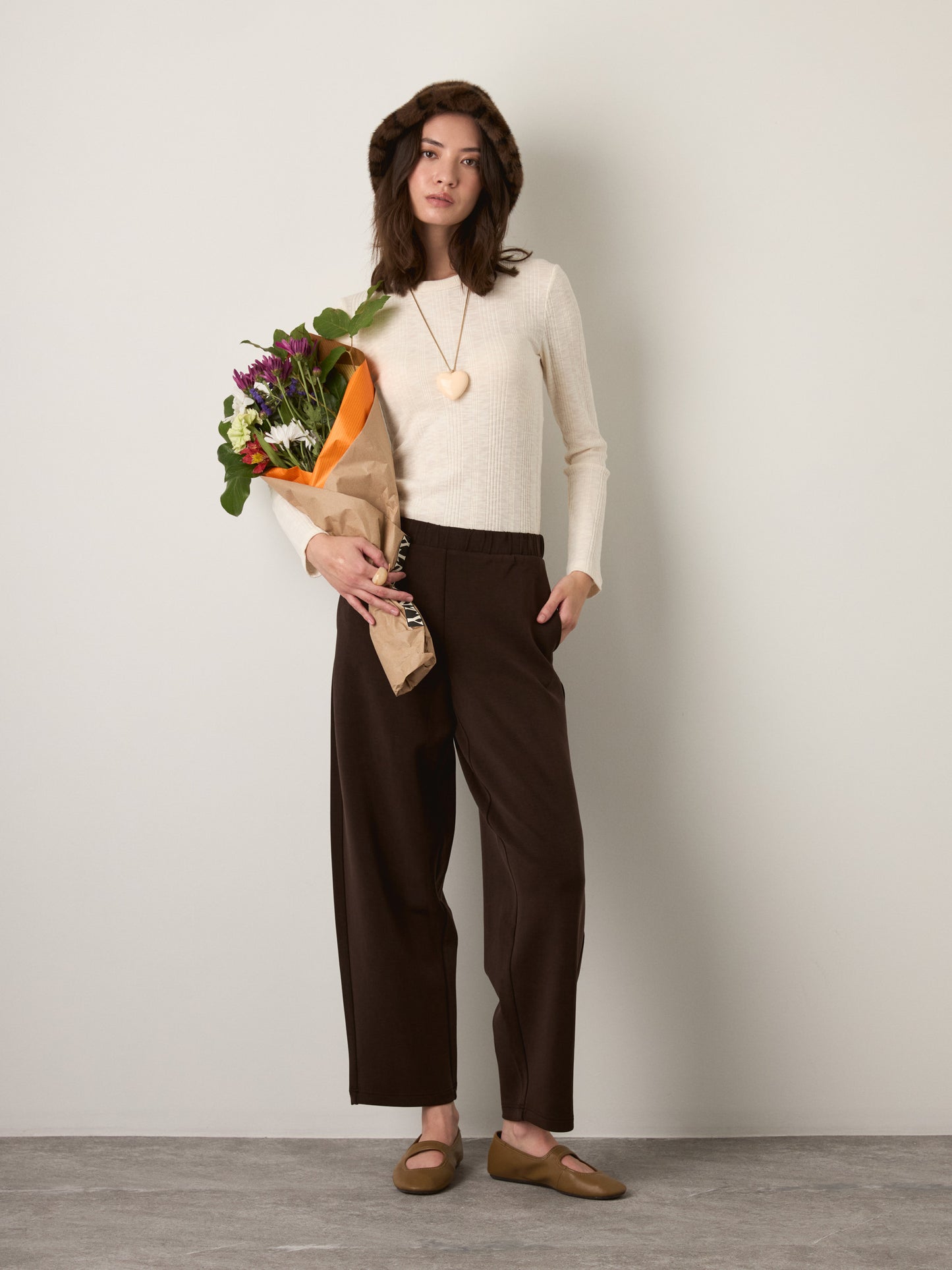 MONK & LOU - Caden Crewneck Longsleeve Top - Creampuff