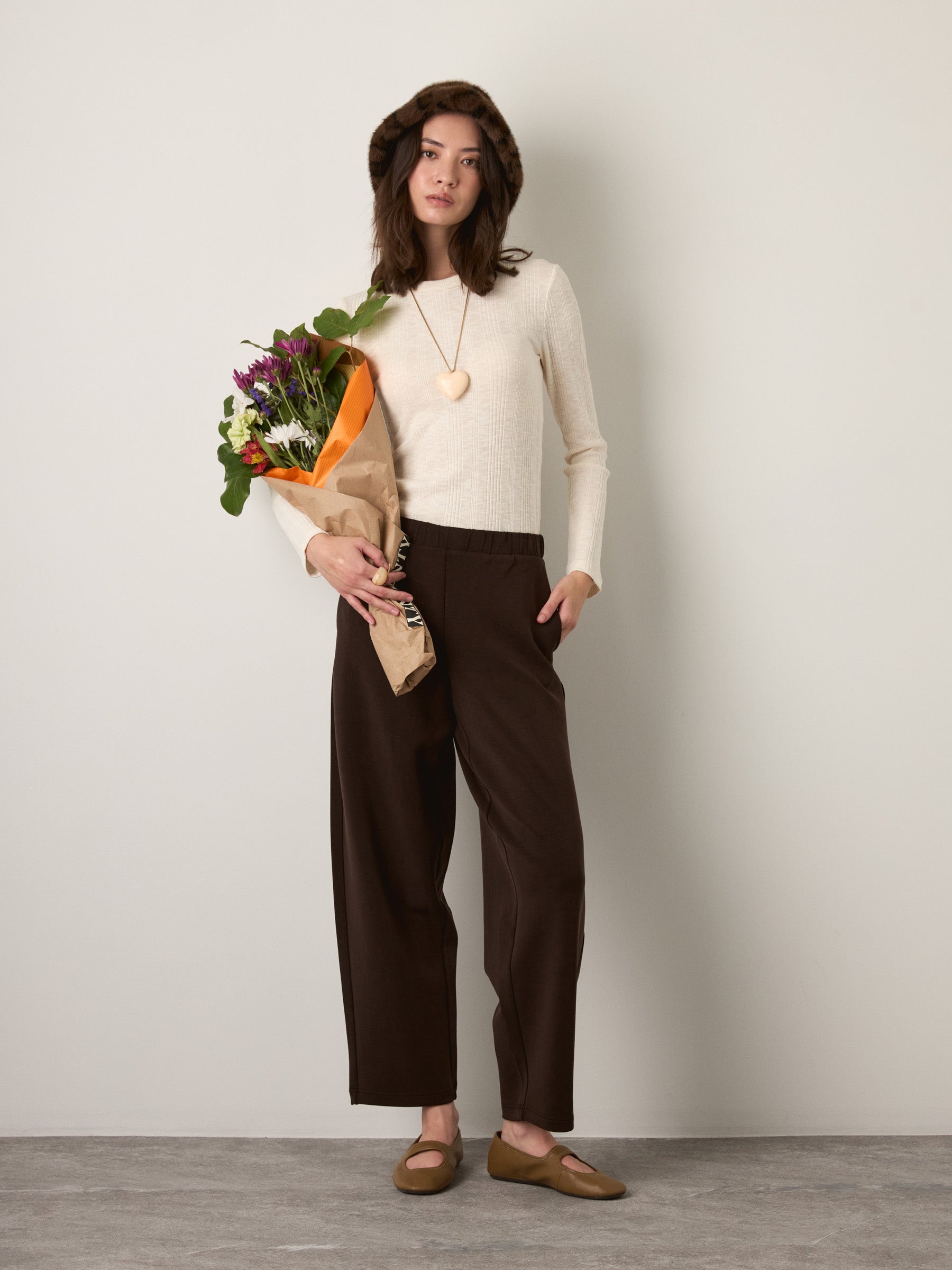 MONK & LOU - Caden Crewneck Longsleeve Top - Creampuff