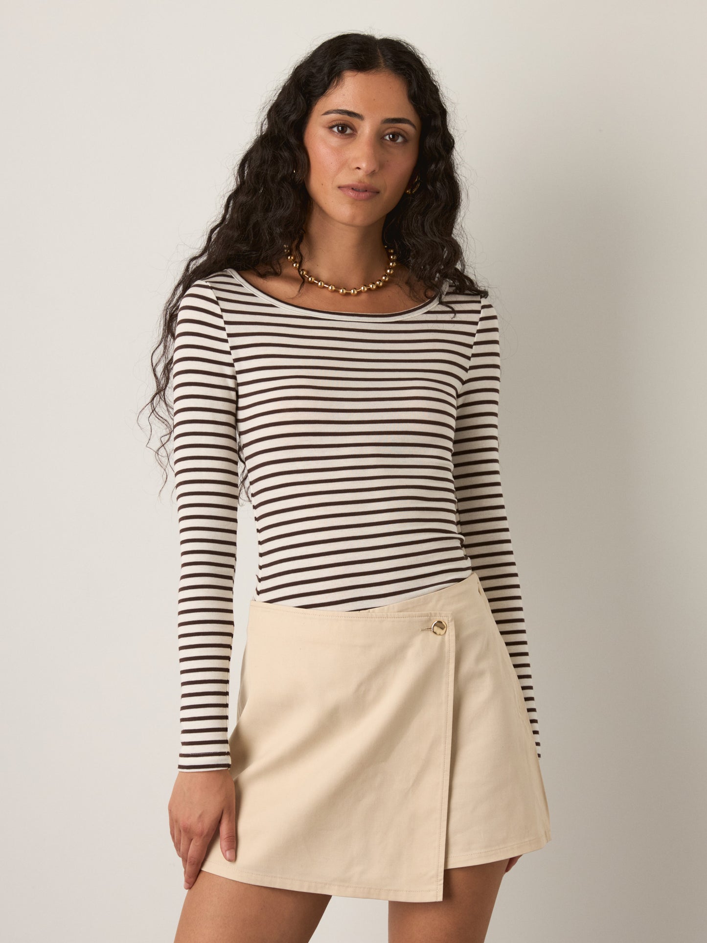MONK & LOU - Cameron Boatneck Longsleeve T-Shirt - 