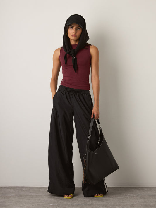 MONK & LOU - Carla Boatneck Shell - Deep Cherry