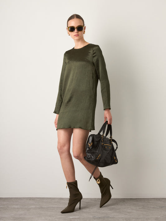MONK & LOU - Clara Shift Tunic Dress - Matcha Leaf