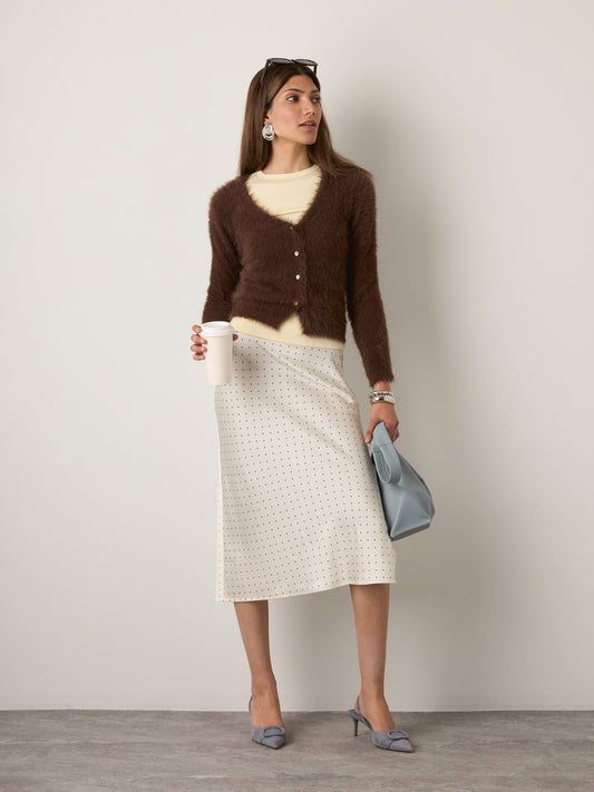 MONK & LOU - Cosima V-Neck Cardigan - Brown
