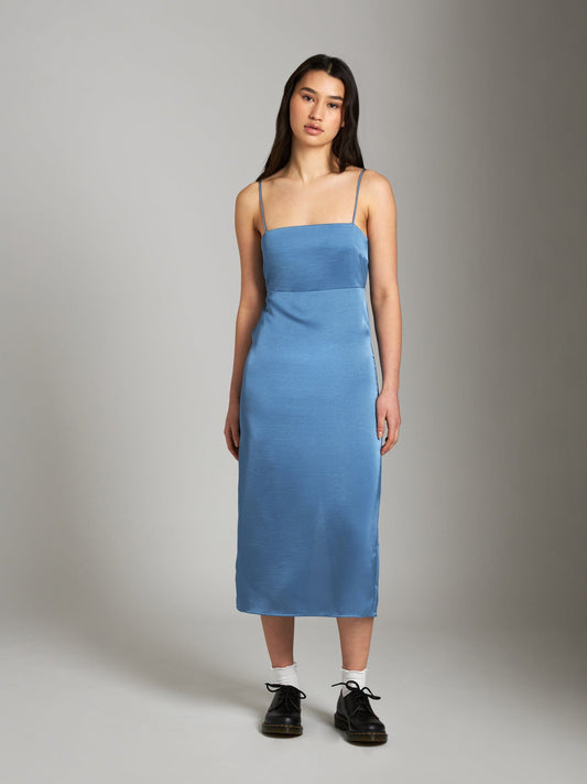 Monk & Lou Dresses Mineral / 2XS Satin Nev Column Dress