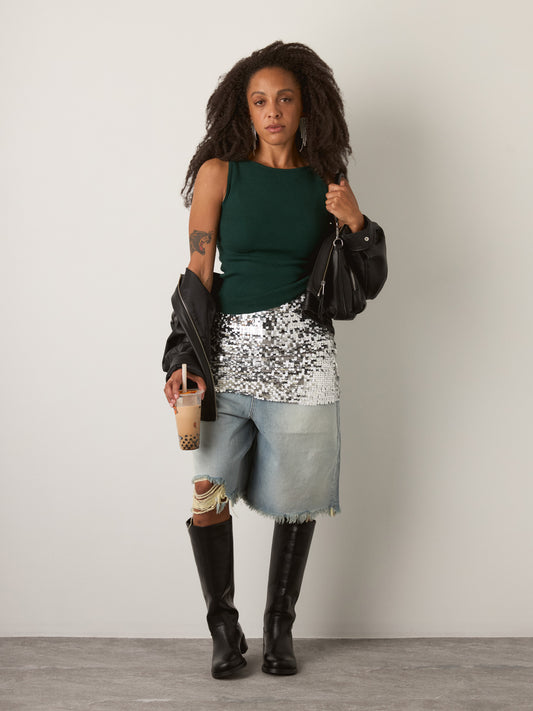 MONK & LOU - Harriet Boatneck Shell - New Green