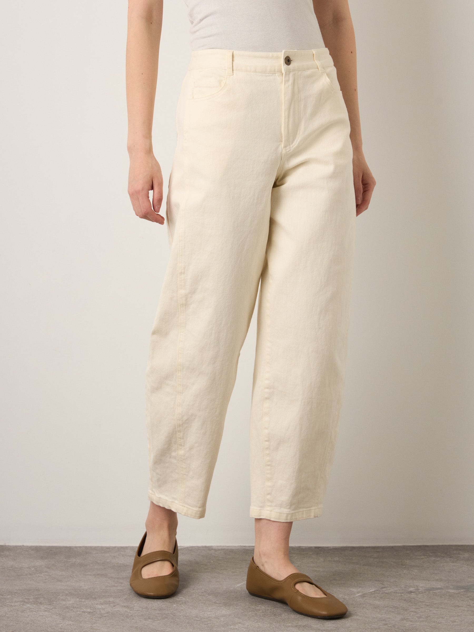 MONK & LOU - Julie Cropped Barrel Pants - 