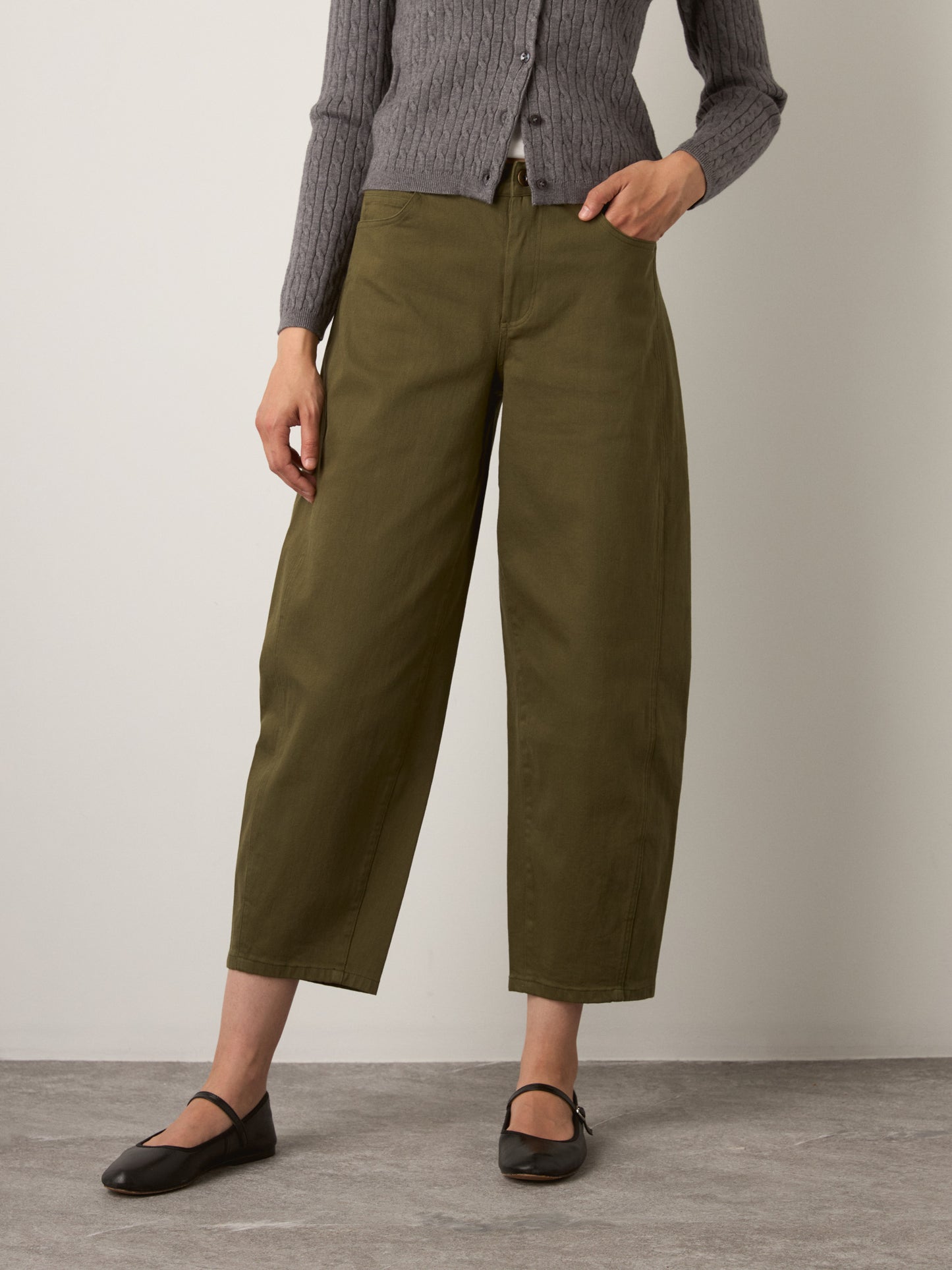MONK & LOU - Julie Cropped Barrel Pants - 