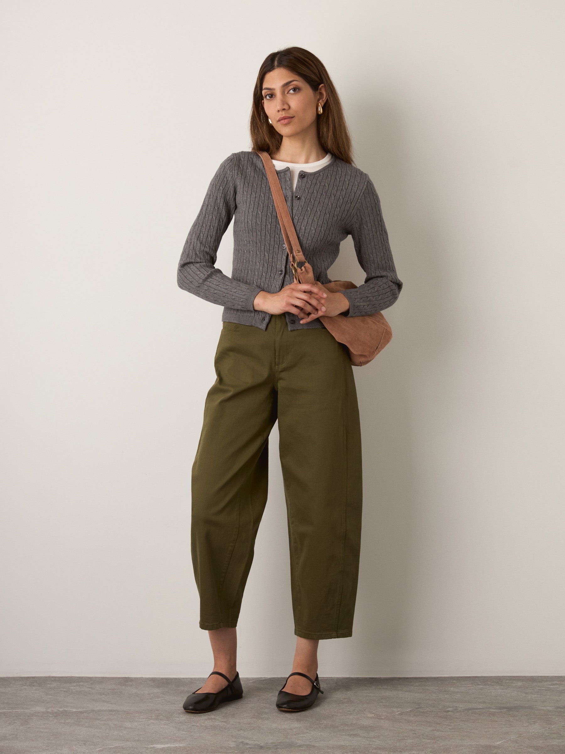 MONK & LOU - Julie Cropped Barrel Pants - Sage