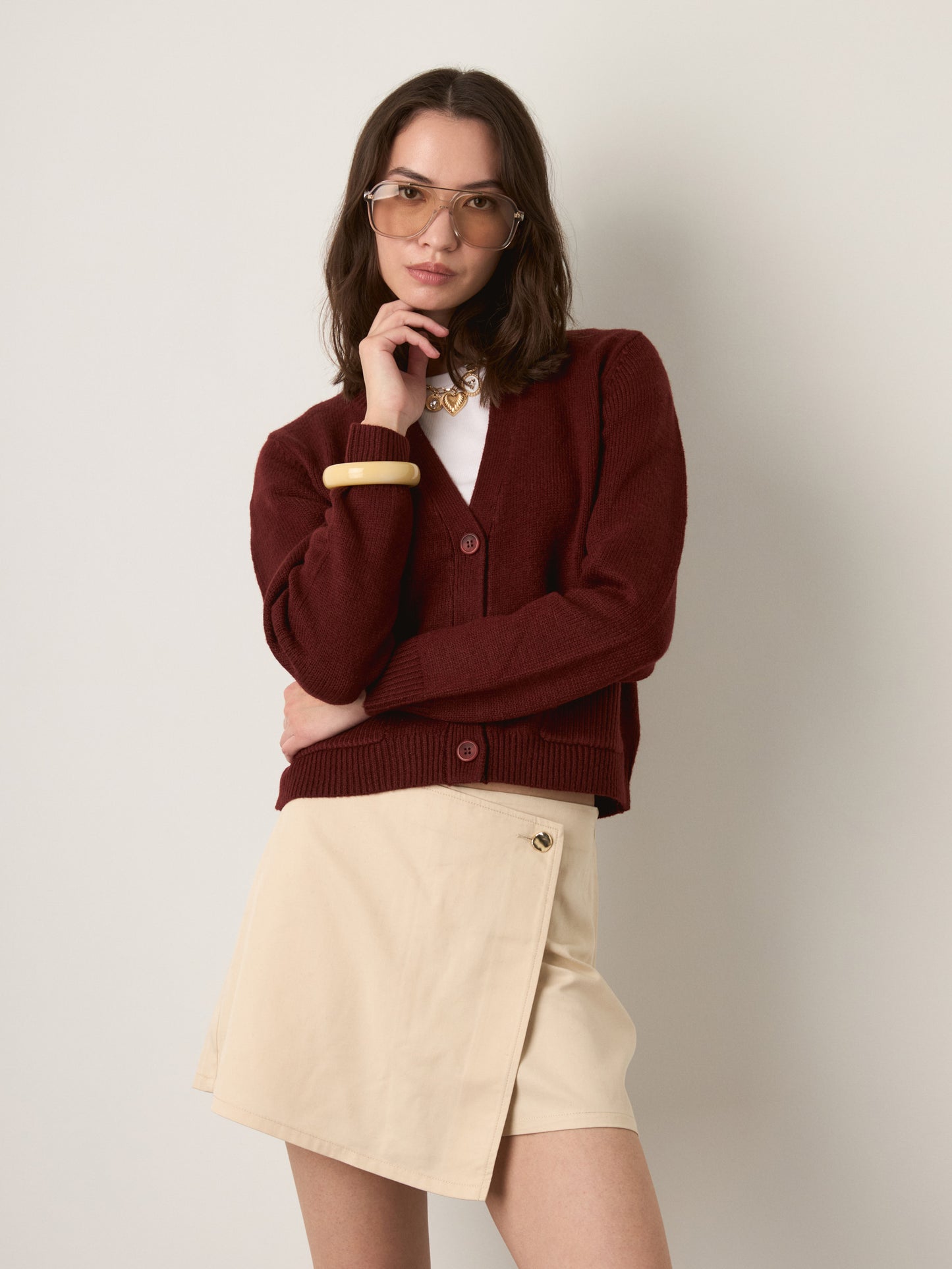 MONK & LOU - Leena Cropped Cardigan - 