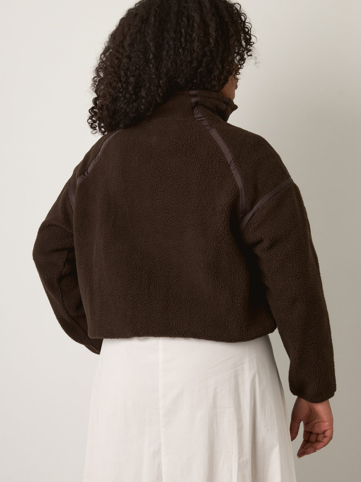MONK & LOU - Lex High Pile Fleece Half-Zip Pullover Jacket - 