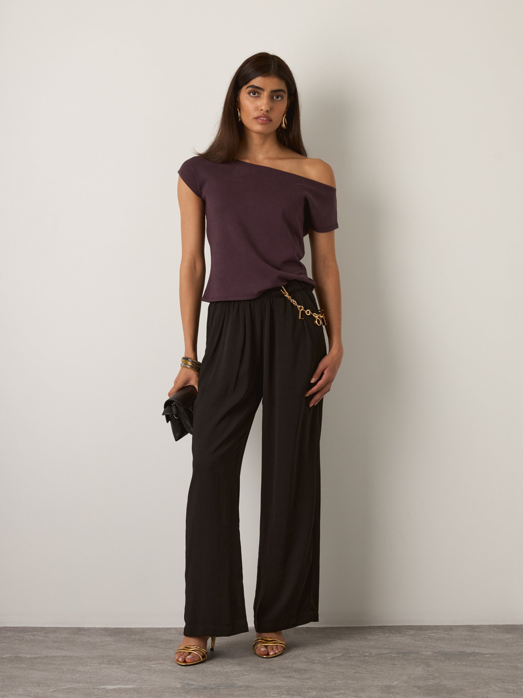 MONK & LOU - Maude Off Shoulder Top - Fig