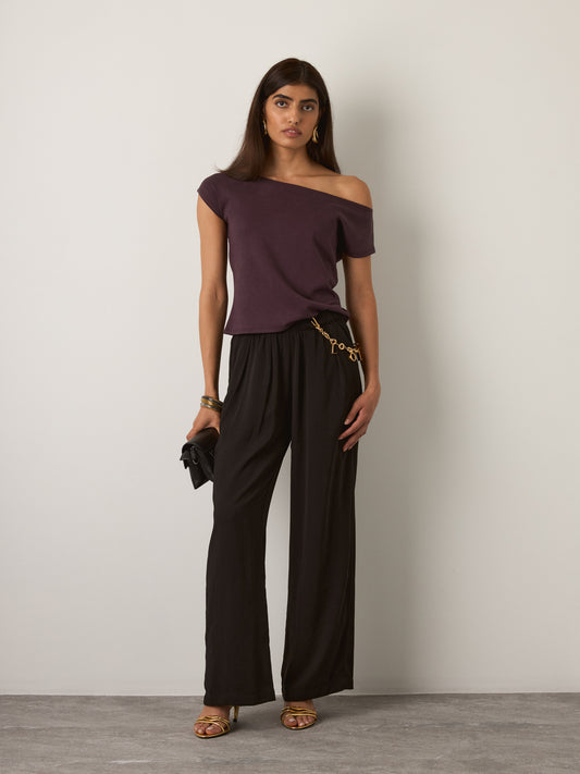 MONK & LOU - Maude Off Shoulder Top - Fig