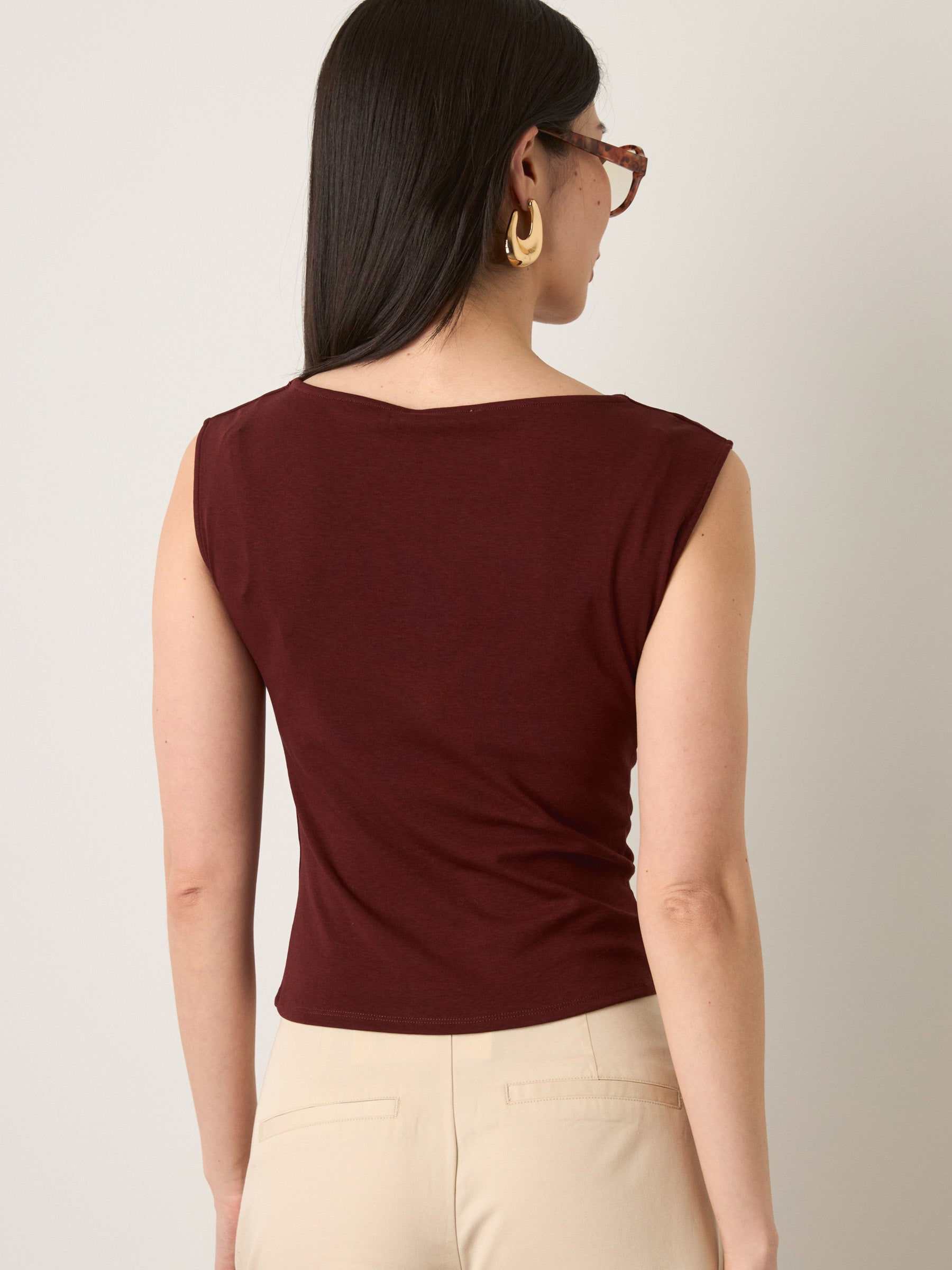 MONK & LOU - Merritt Cowl Neck Top - 