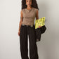 MONK & LOU - Merritt Cowl Neck Top - Taupe