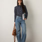 MONK & LOU - Minji Button Up Shirt - Ink / Ivory