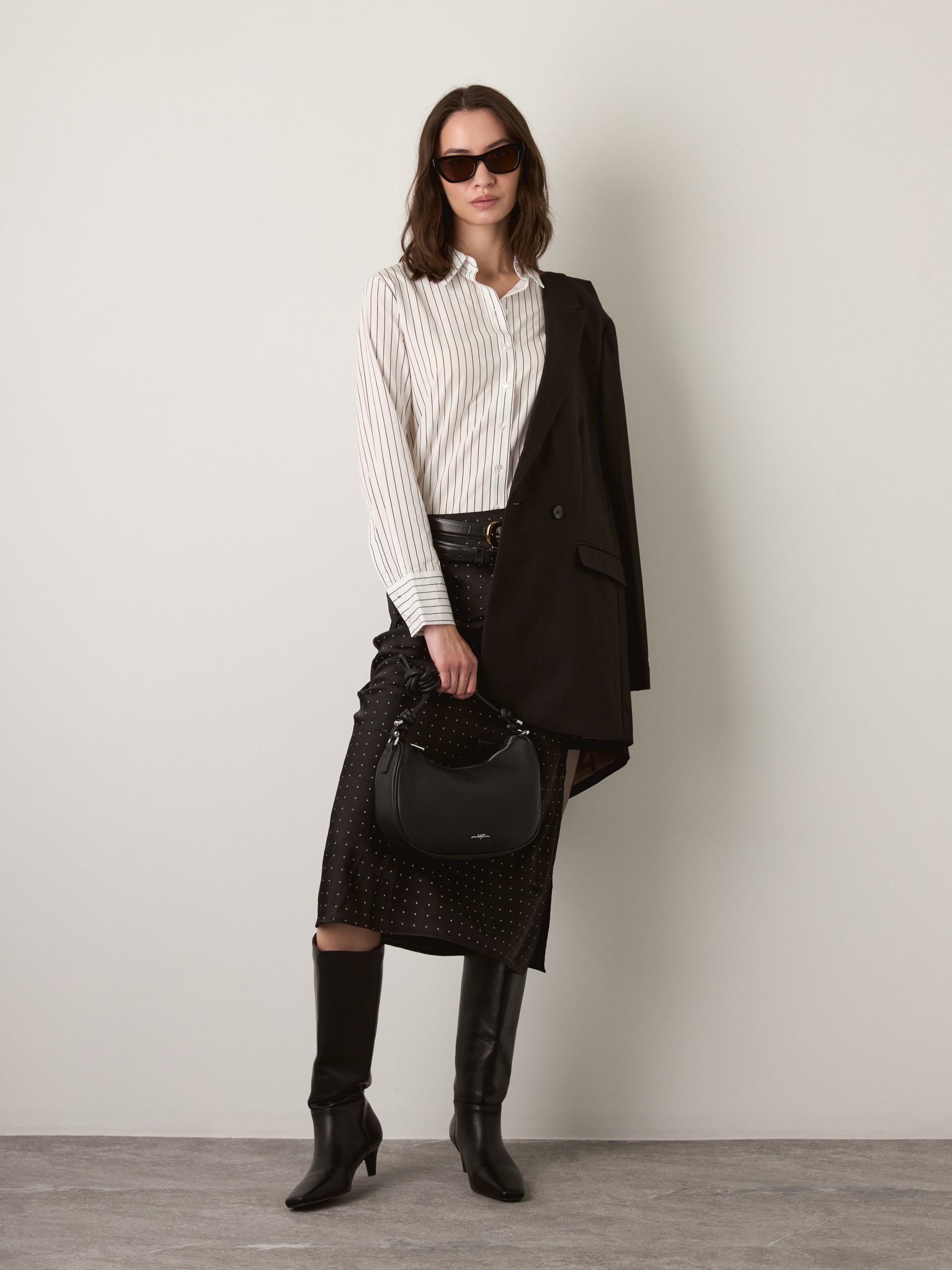 MONK & LOU - Minji Button Up Shirt - Ivory / Ink