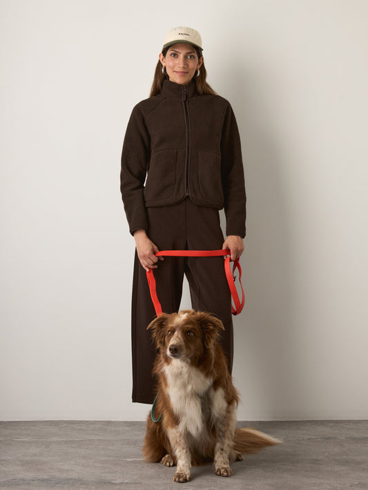 MONK & LOU - Noah High Pile Fleece Zip Jacket - Espresso