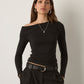 MONK & LOU - Nyla Longsleeve Off Shoulder Top - 