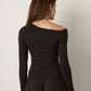 MONK & LOU - Nyla Longsleeve Off Shoulder Top - 