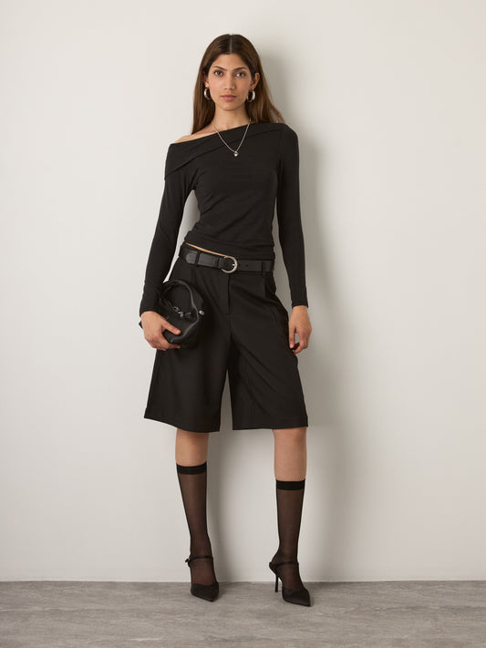 MONK & LOU - Nyla Longsleeve Off Shoulder Top - 