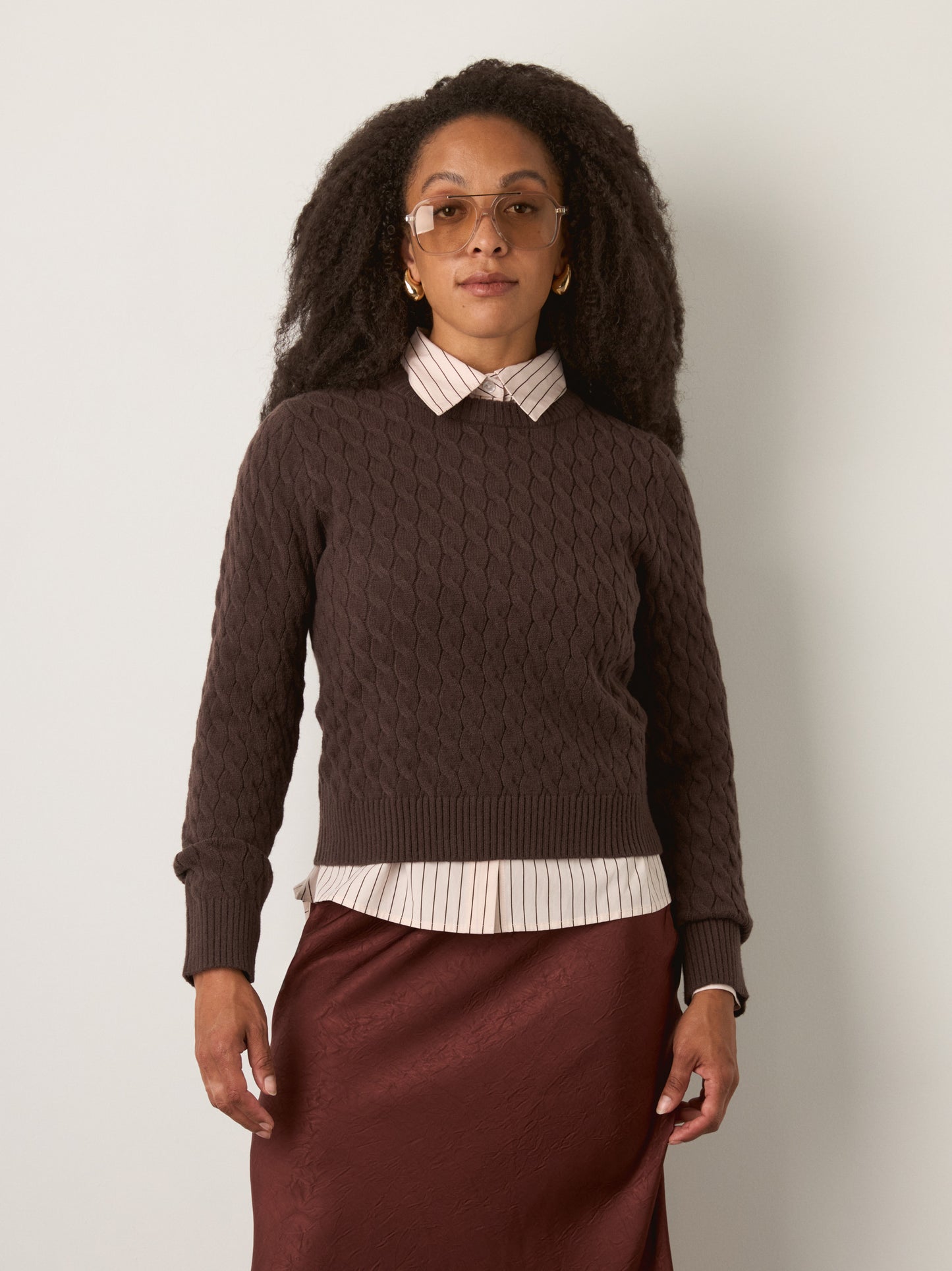 MONK & LOU - Phoebe Cable Pullover Sweater - 