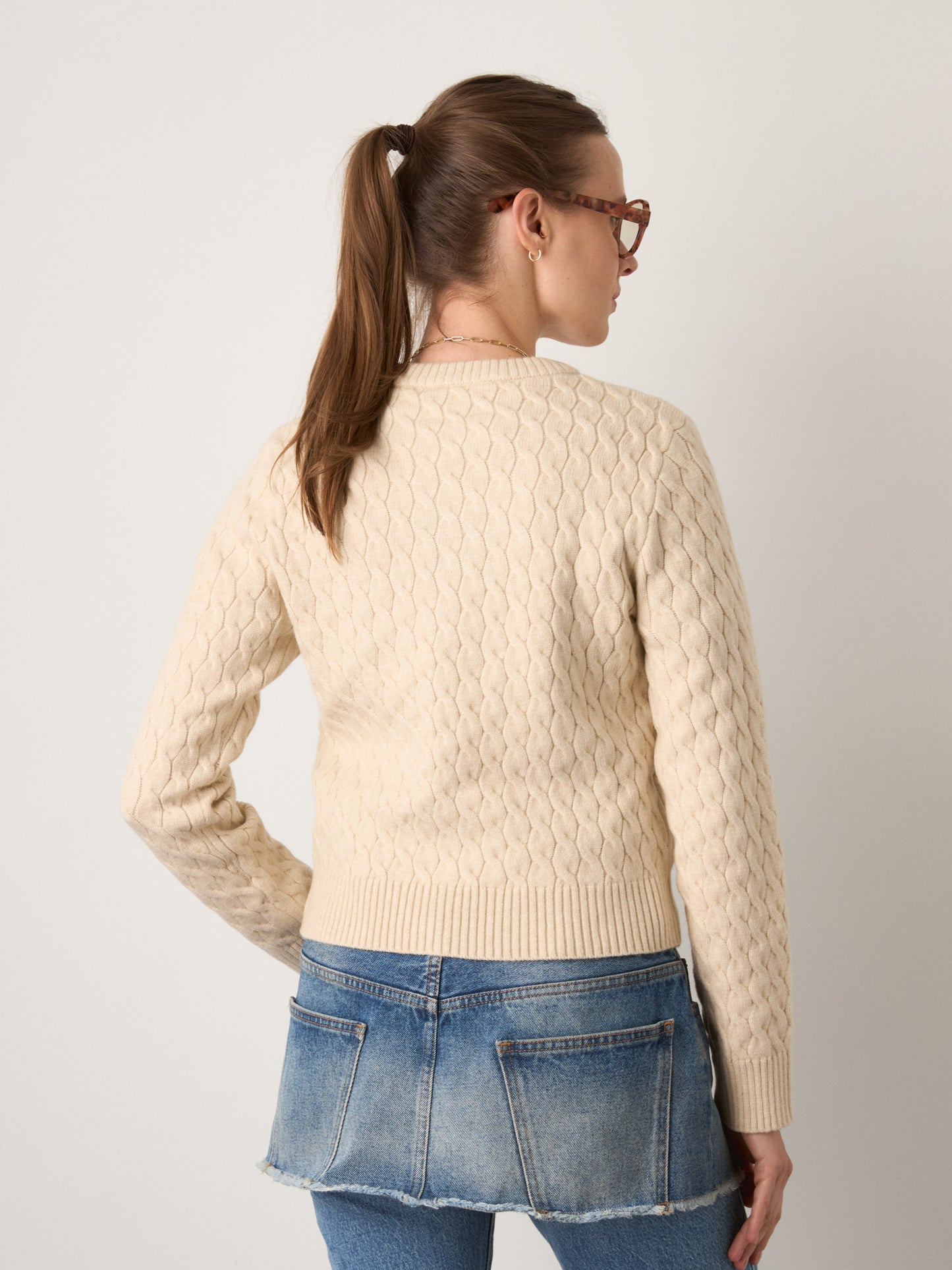 MONK & LOU - Phoebe Cable Pullover Sweater - 