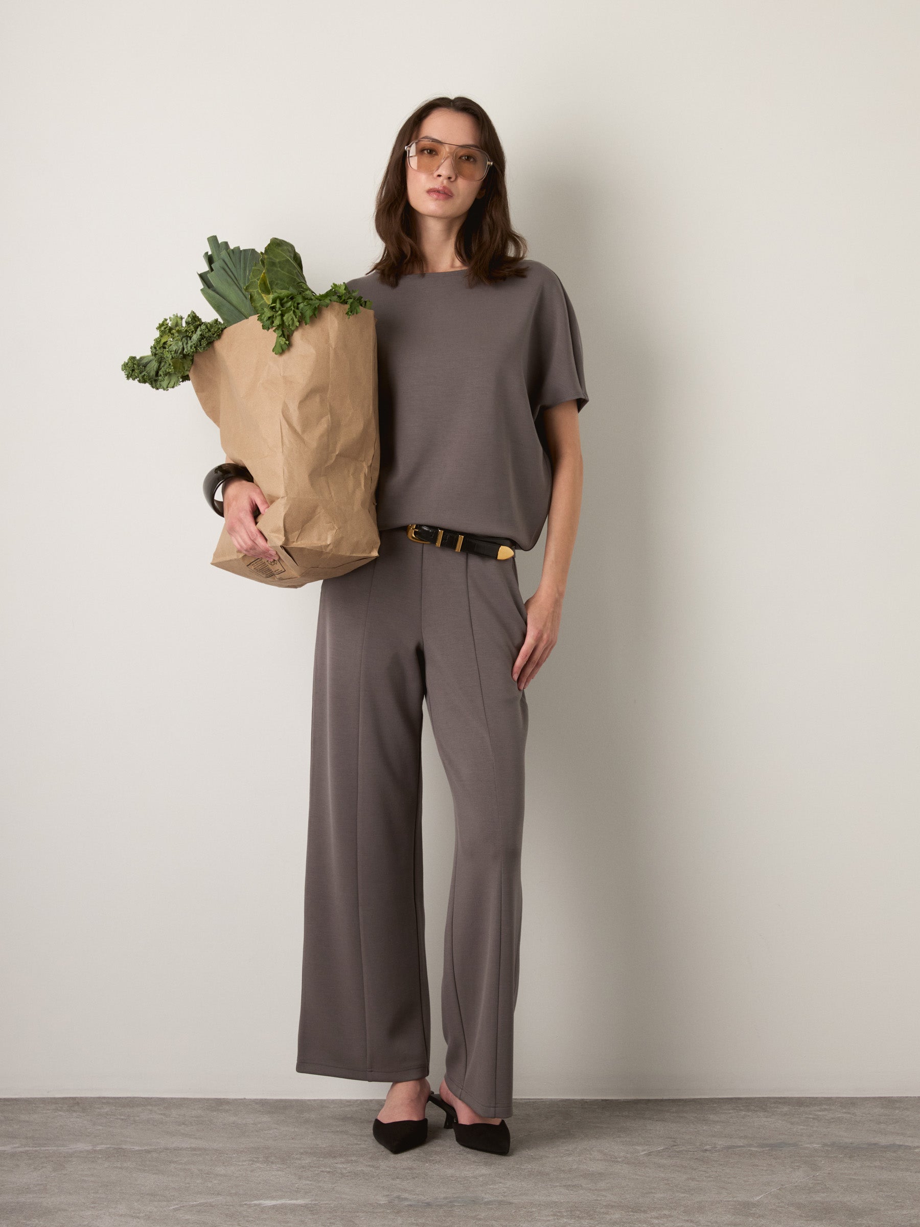MONK & LOU - Ramona Seamed Pants - Grayday