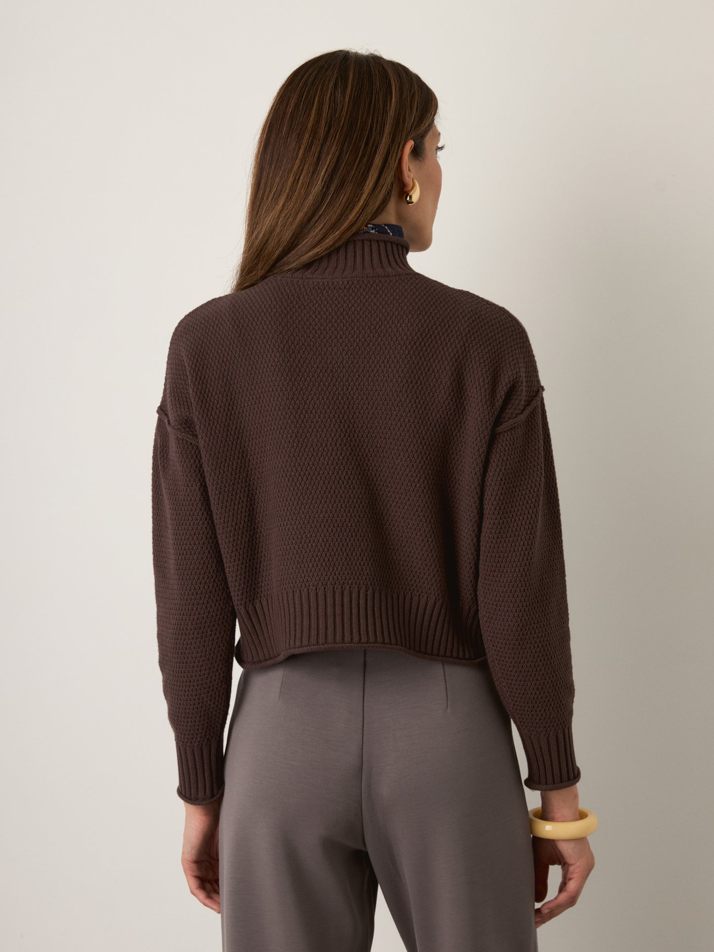 MONK & LOU - Rani Relaxed Mockneck Pullover - 